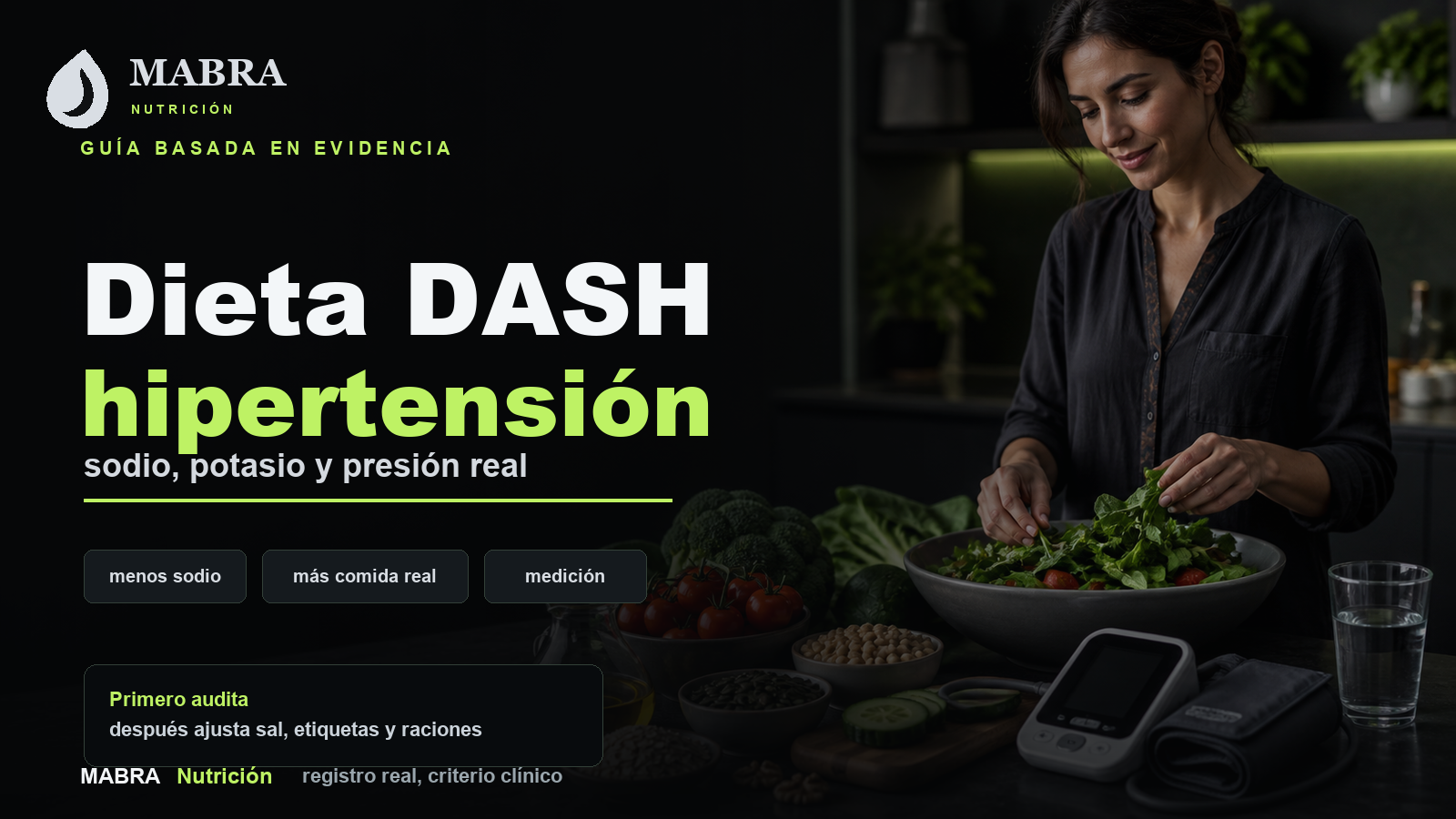 Dieta DASH para hipertensión: qué comer y cómo bajar sodio