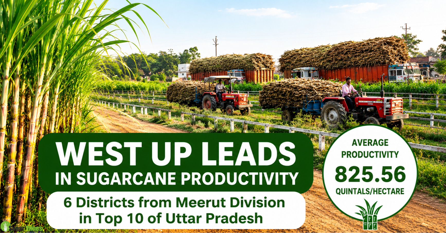 West Uttar Pradesh Leads Sugarcane Productivity as Meerut Division Dominates State Rankings