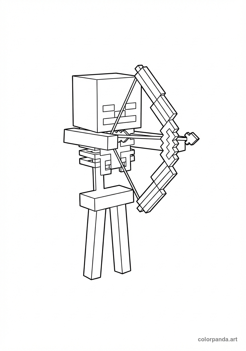 Minecraft Skeleton Archer Coloring Page