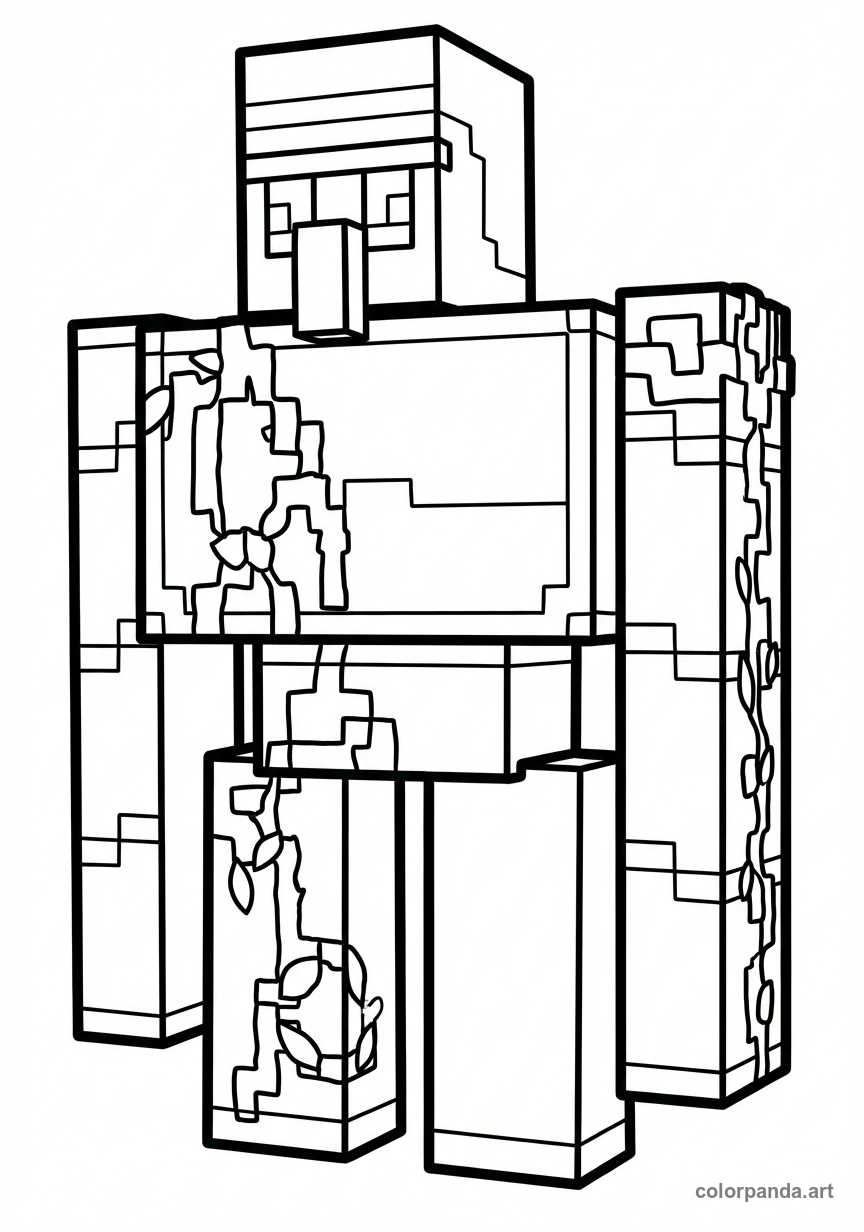 Minecraft Iron Golem Coloring Page - Free Printable