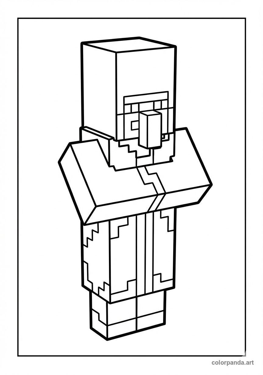 Minecraft Villager: Free Printable Coloring Page