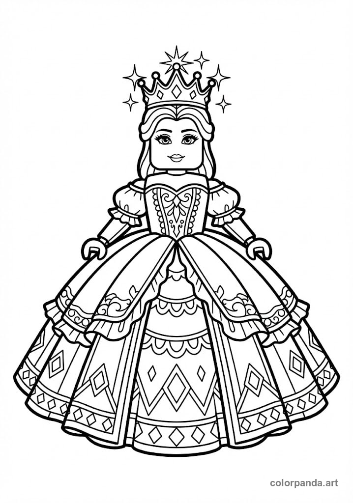 Roblox Royale High Princess Coloring Page - Printable Fashion Avatar with Ballgown