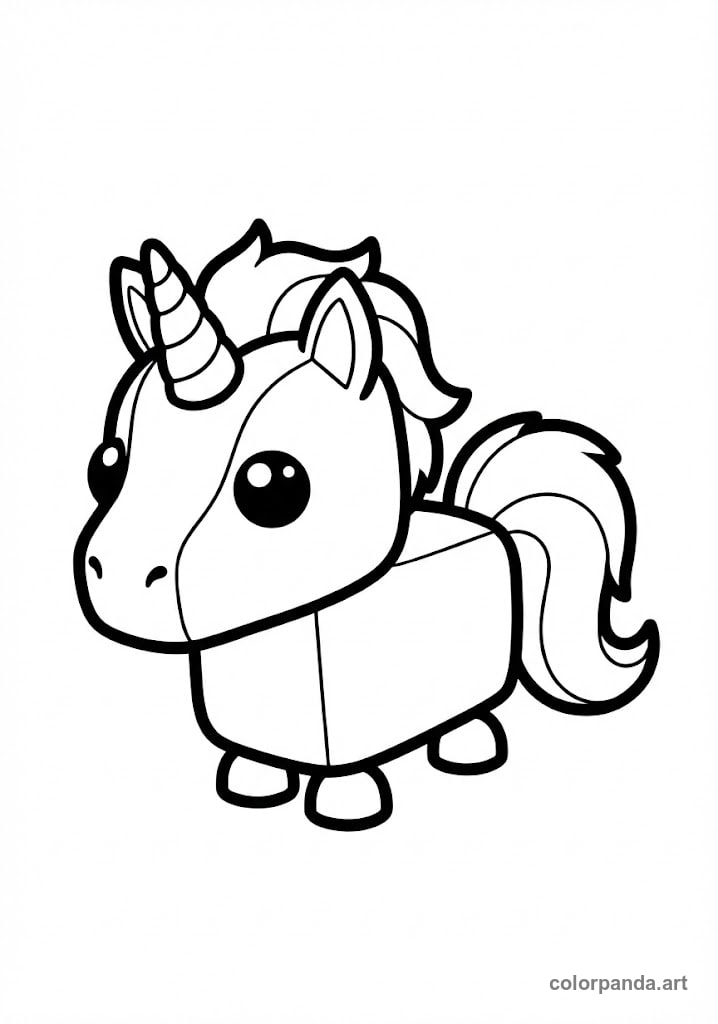 Roblox Adopt Me Unicorn - Cute Legendary Pet Coloring Page