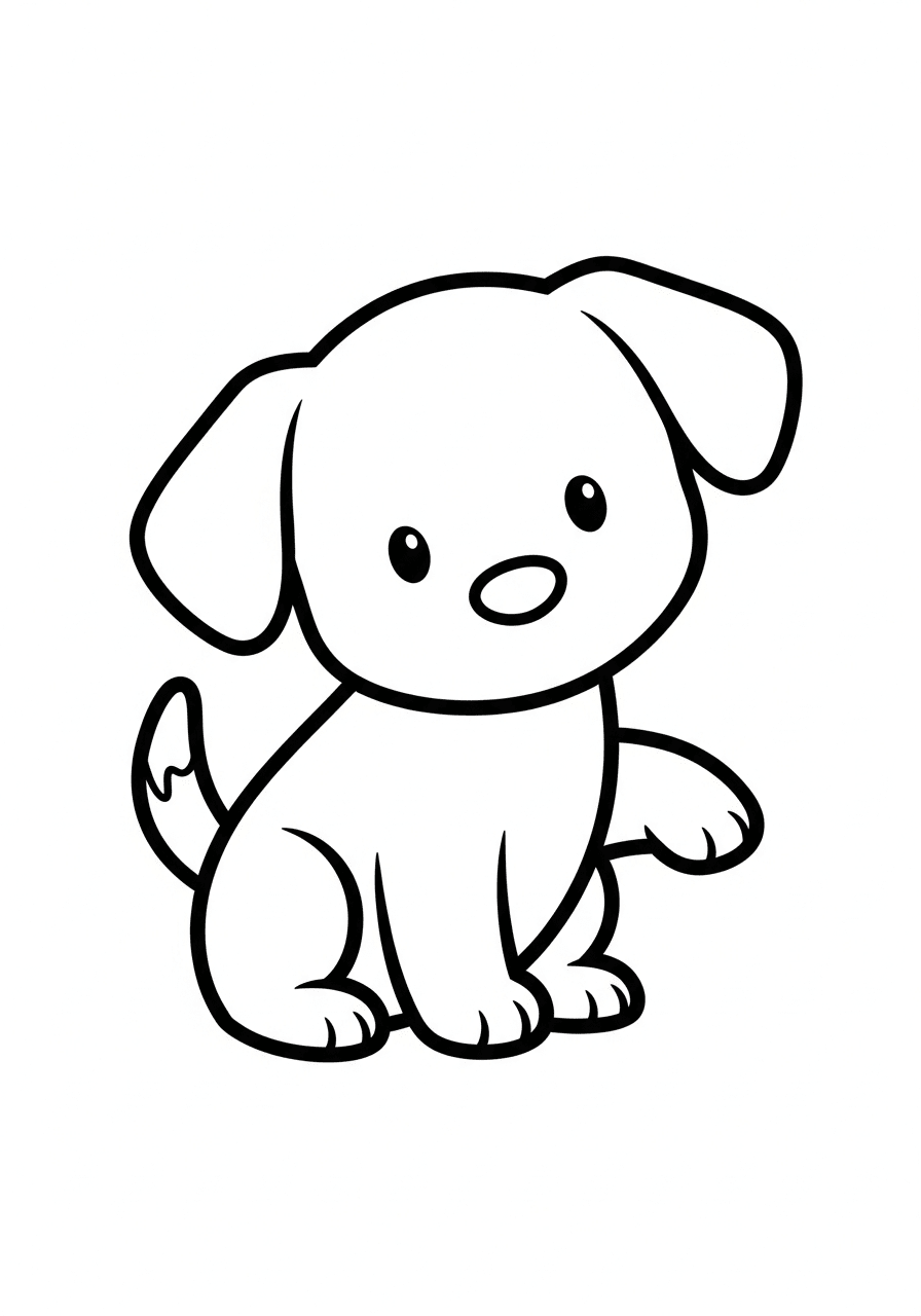 Playful Puppy Coloring Page