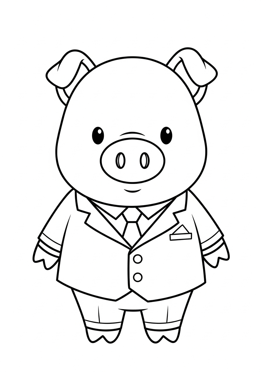 Dapper Pig in a Suit