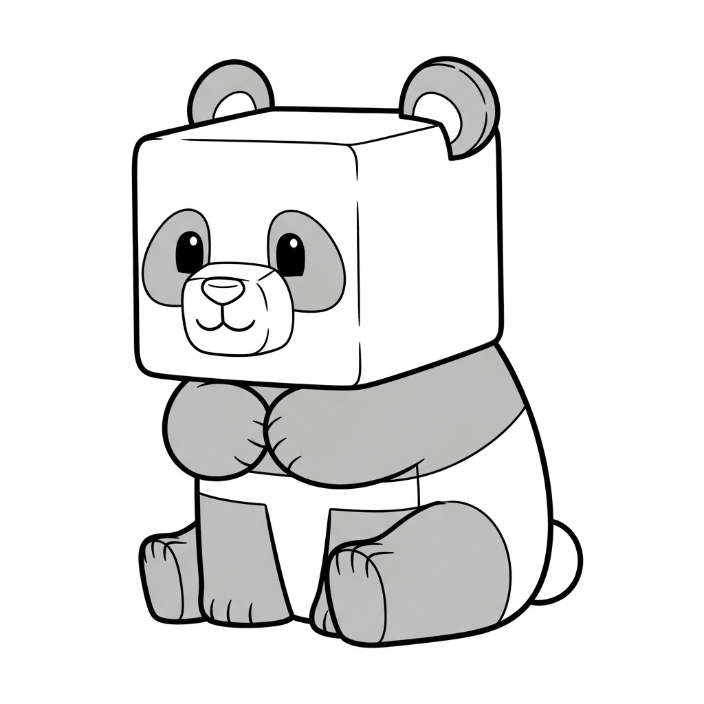 Un panda dans Minecraft
