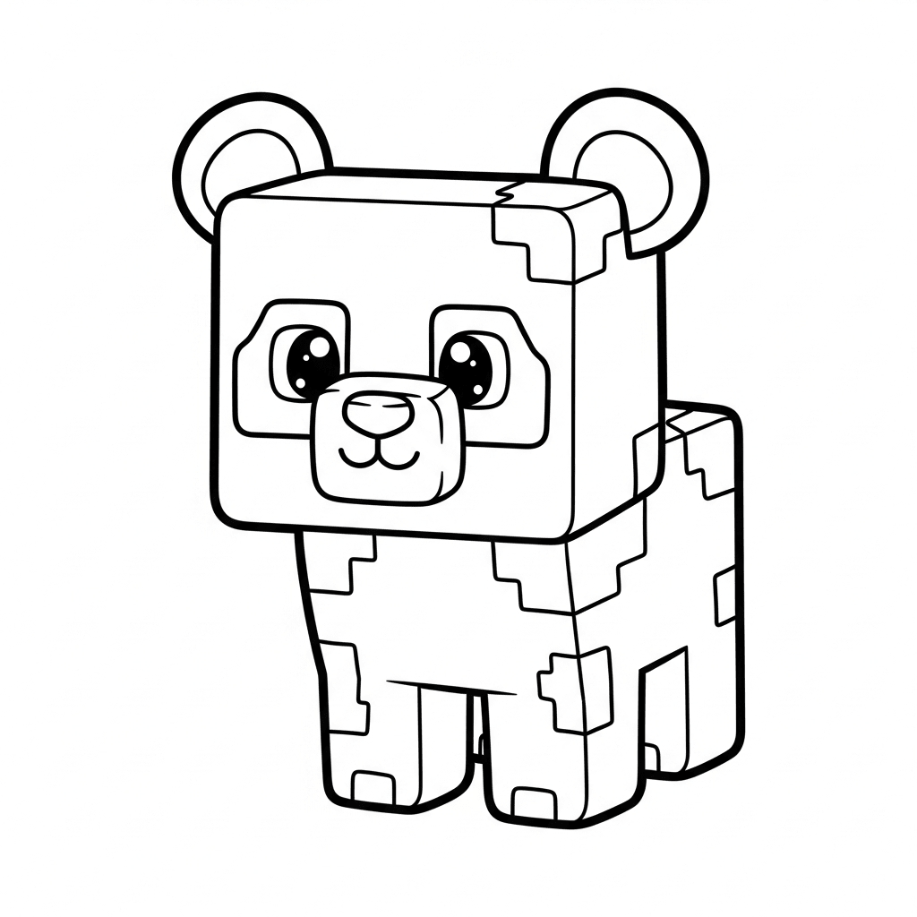 A panda in Minecraft