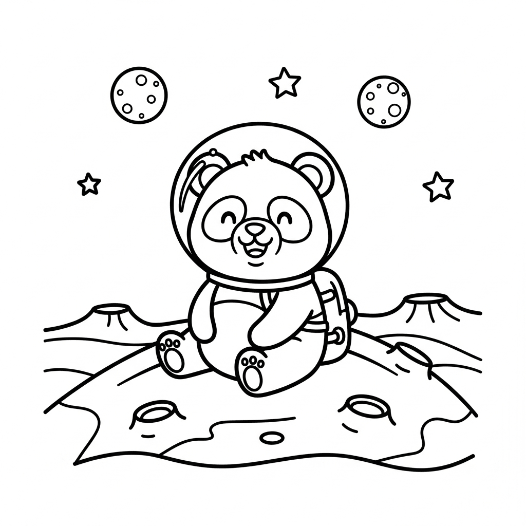 A cute panda that is on Mars