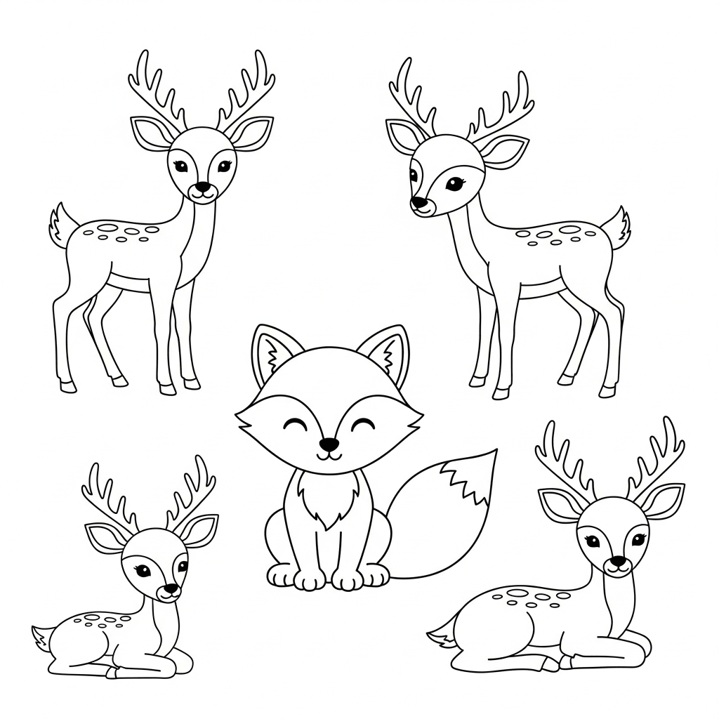 A fox with lots of deer