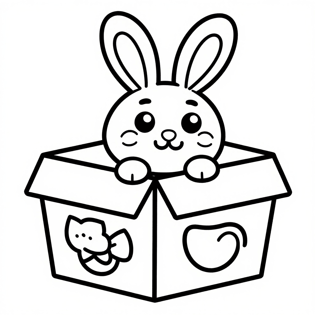 Conejo Juguetón Asoma de Caja Funky Arte