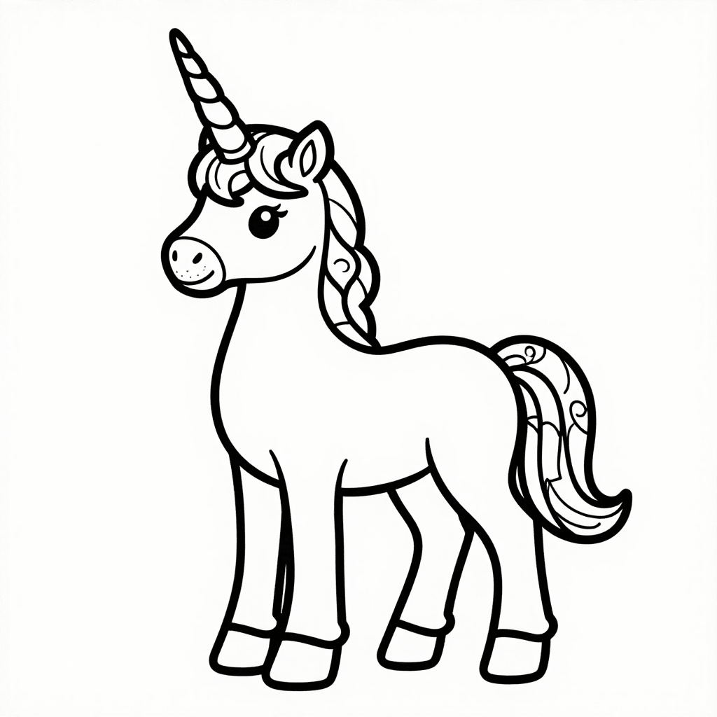 Majestic Unicorn with Swirling Mane