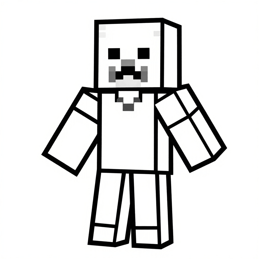 Blocky Zombie: Minecraft Coloring Fun