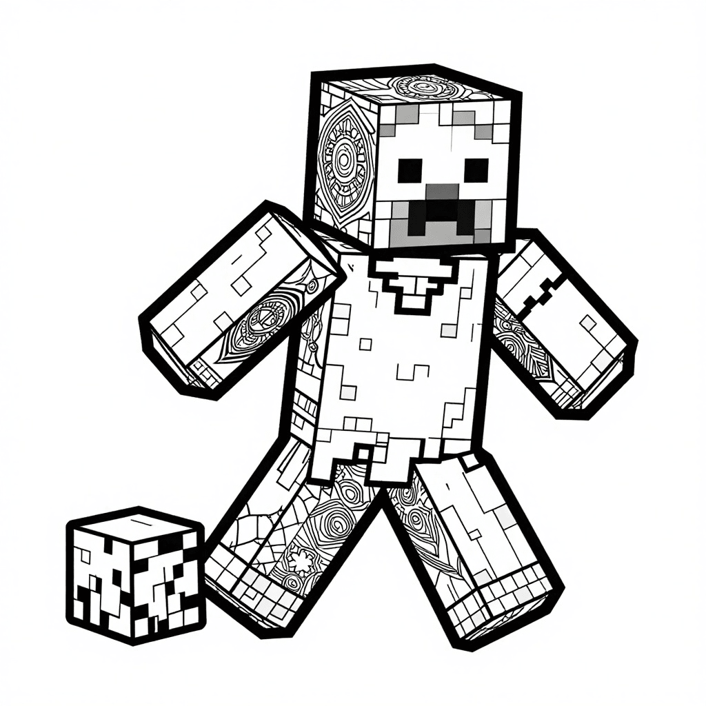 Klumpig Minecraft Zombie Målarbild