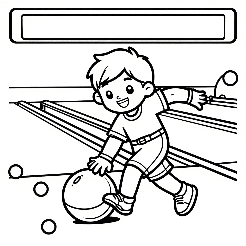 Cheerful Kid's Dynamic Bowling Strike