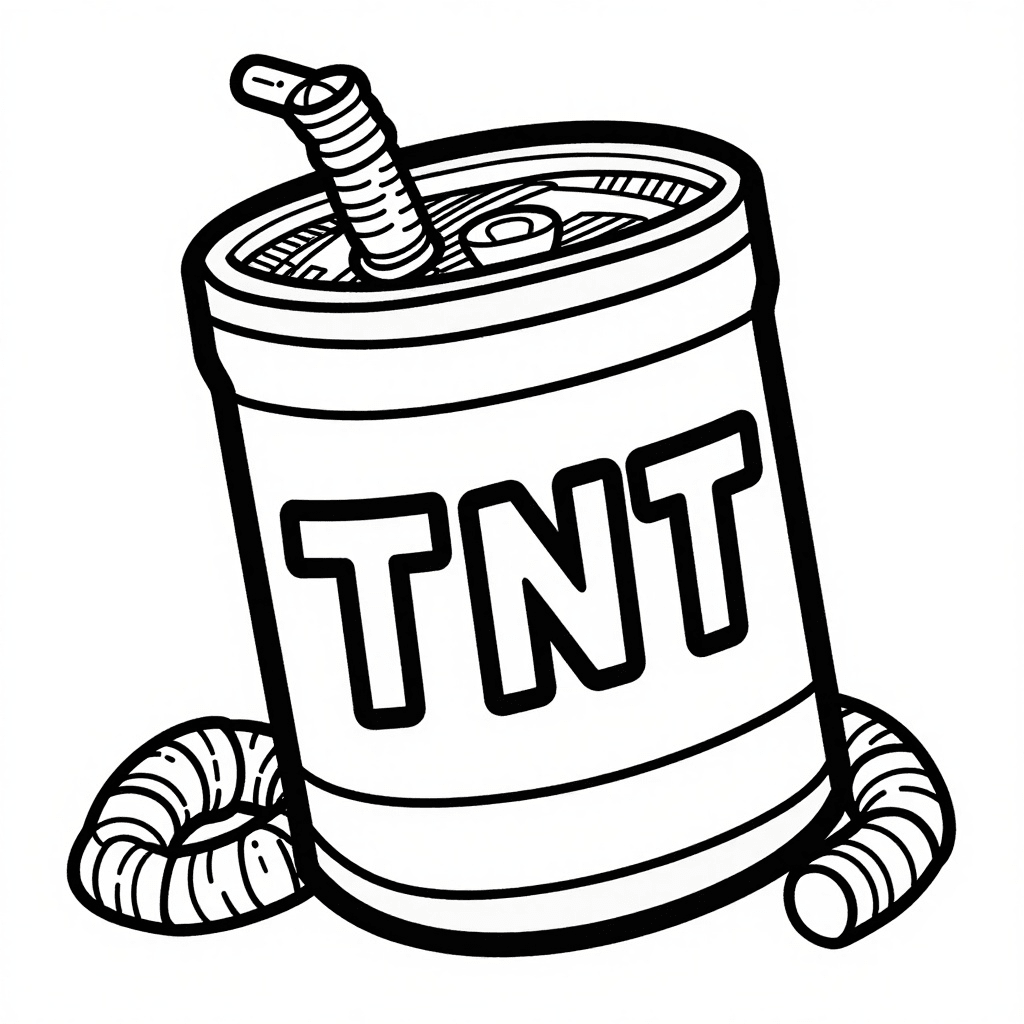 Explosiver TNT-Block Zündschnur Malspaß