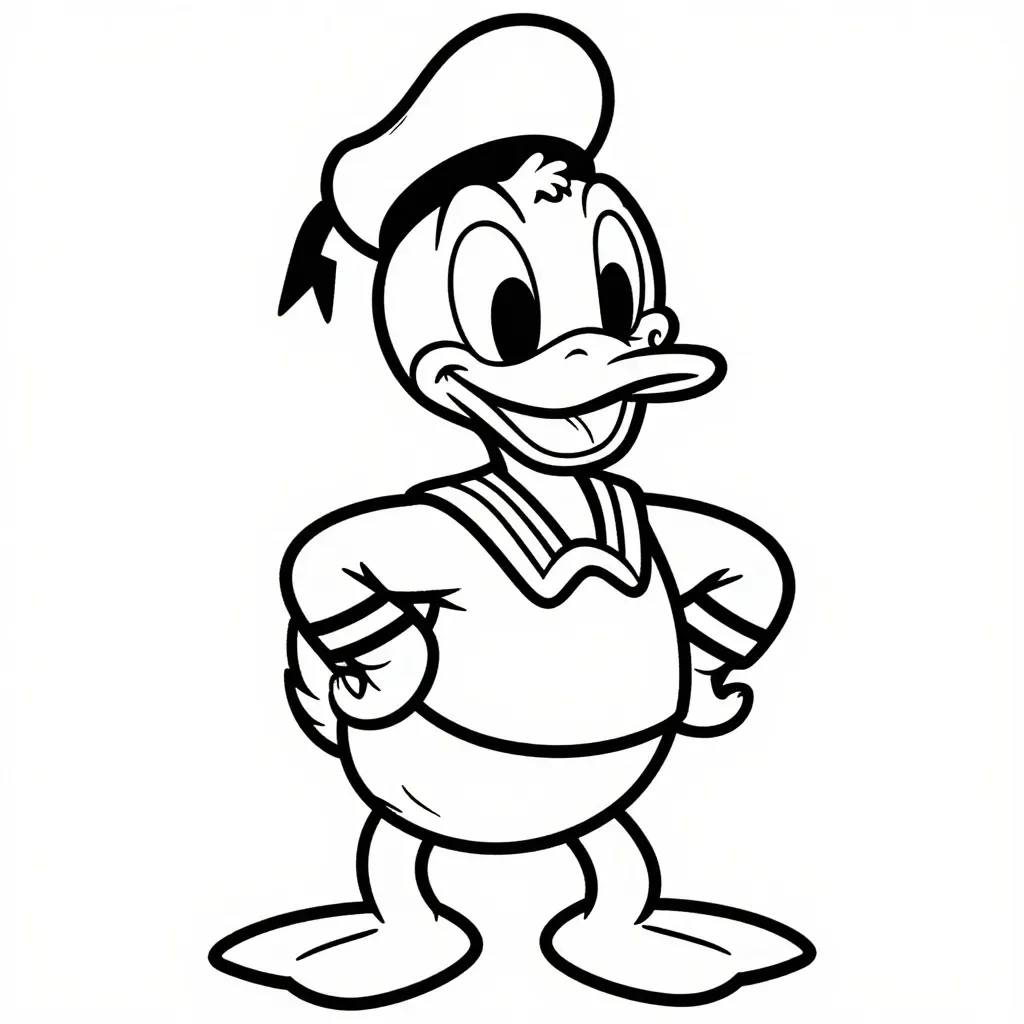 Coloriage Donald Duck Marin Joyeux
