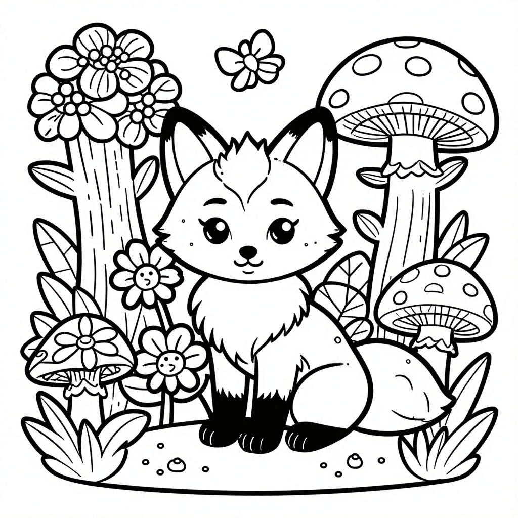 Freundlicher Fuchs im Zauberwald