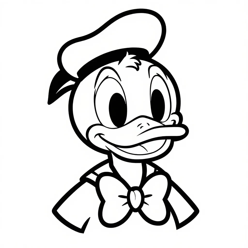 Cheerful Donald Duck Bow Tie Coloring