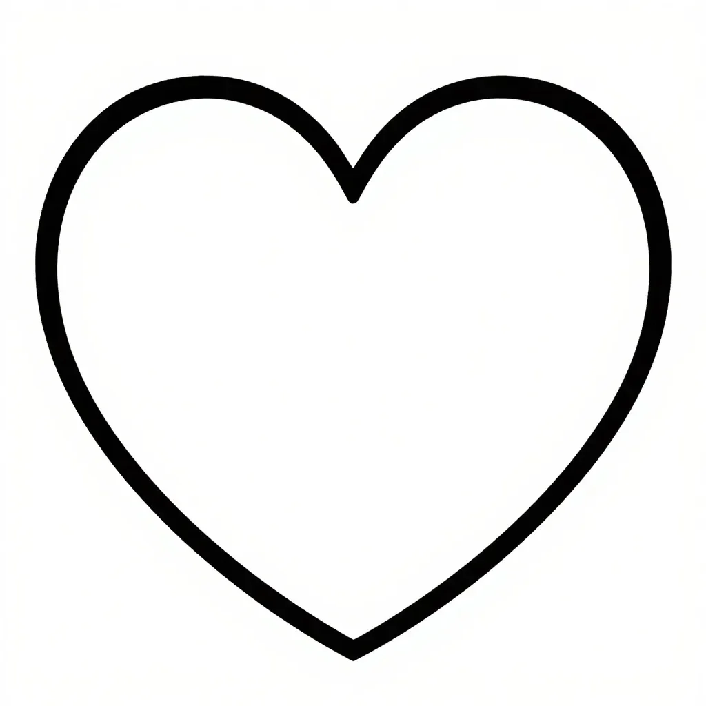 Bold Heart Outline: Perfect for Coloring