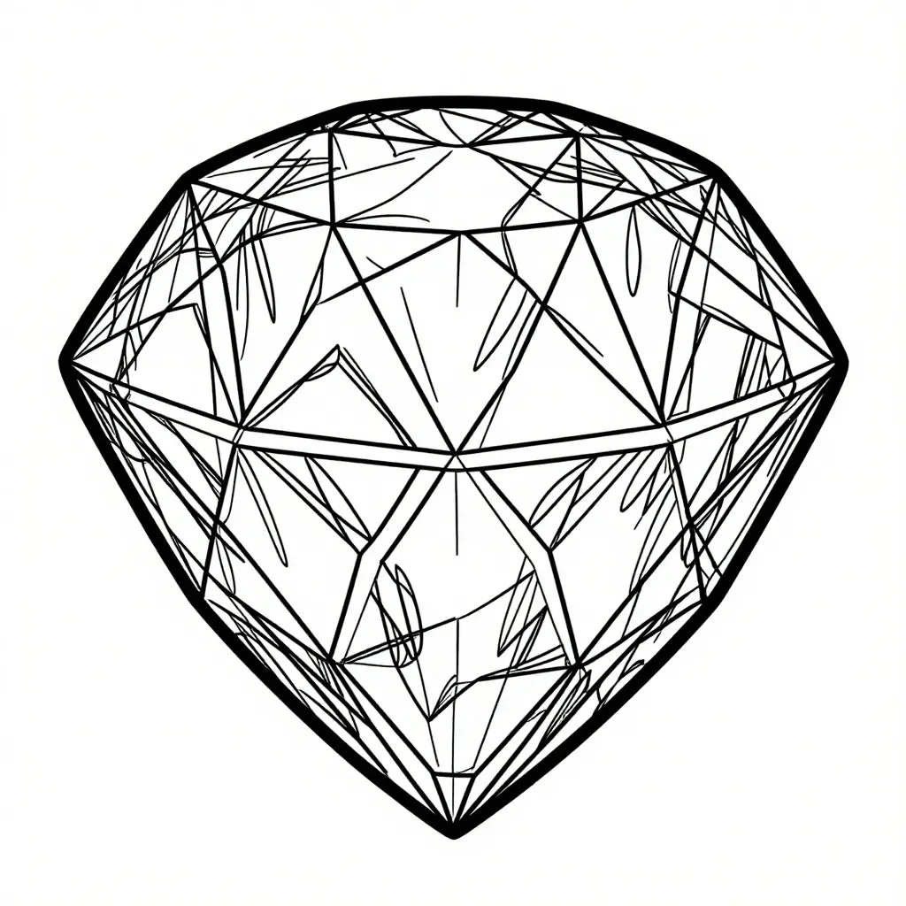 Geometric Emerald Gemstone Coloring