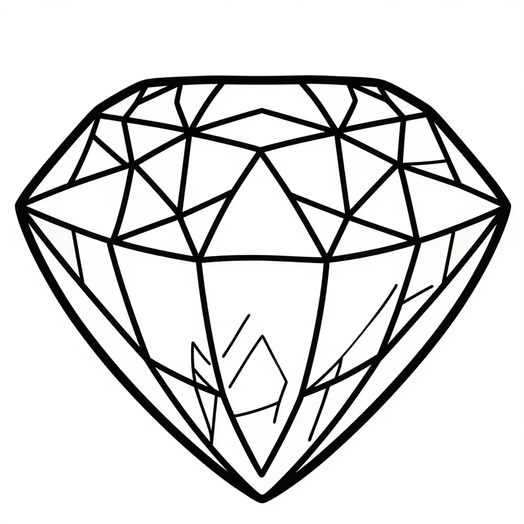Majestic Diamond Facets Coloring Page
