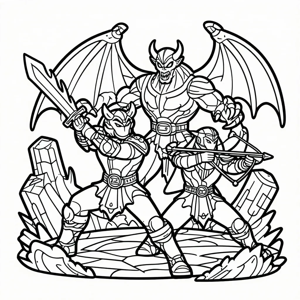Dämonenjäger im Epischen Kampf Malvorlage