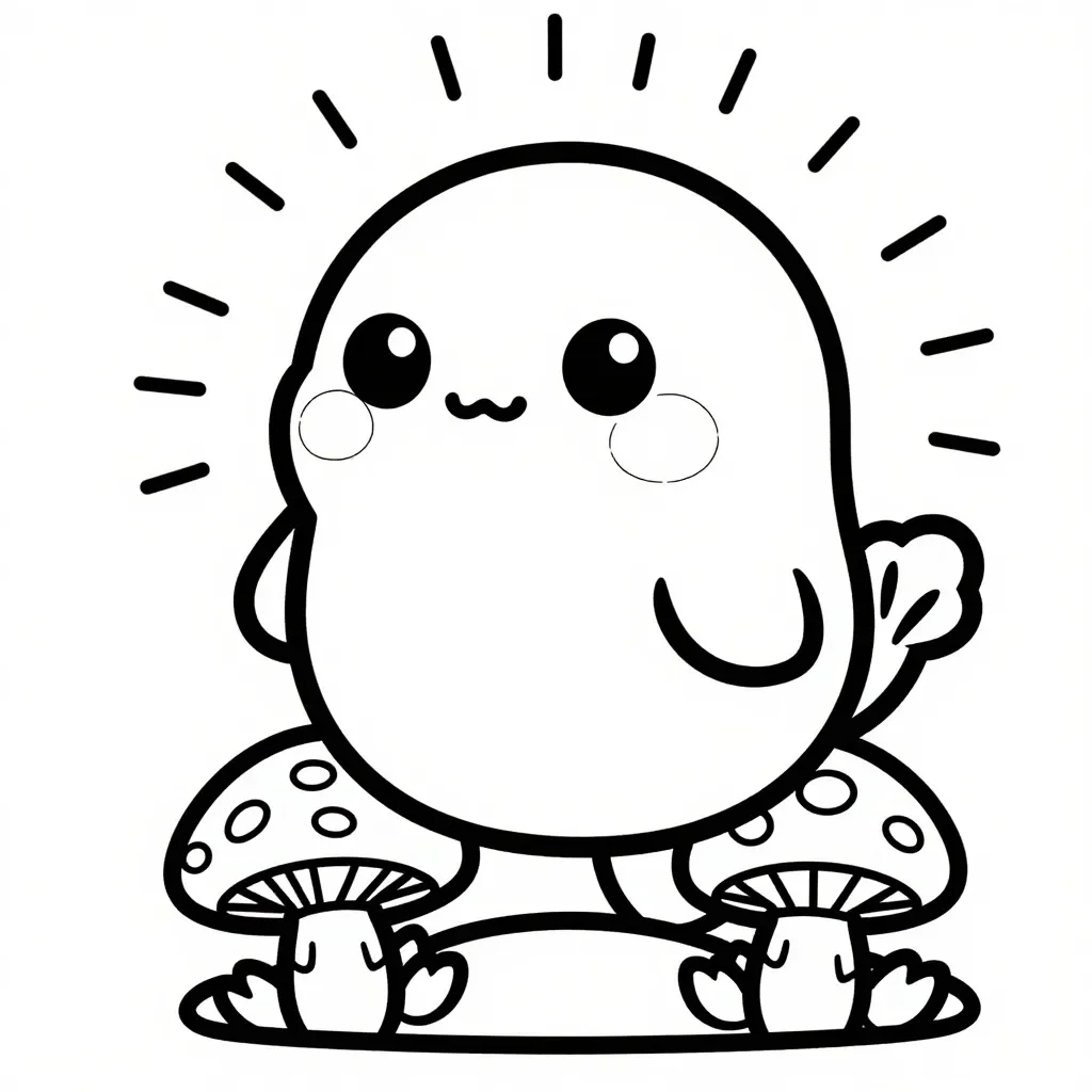 Snop Lumineux sur Champignon Stylisé à Colorier