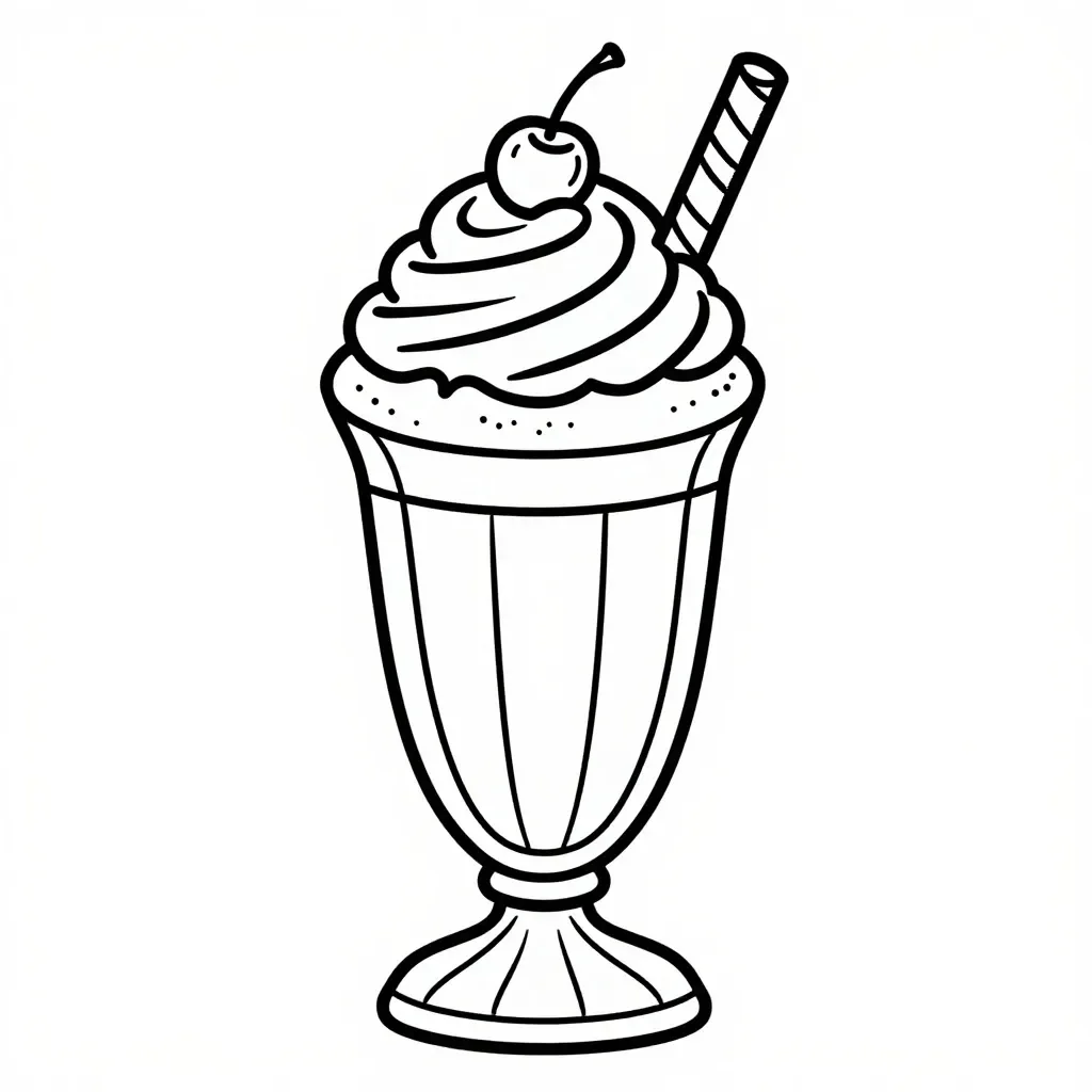 Delightful Diner Milkshake Coloring Page