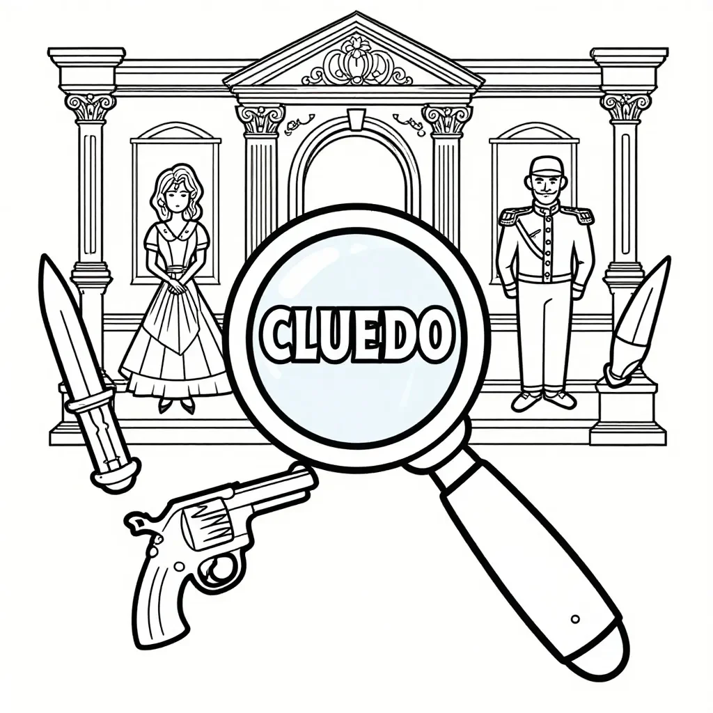 Cluedo Mansion Mystery Coloring Page