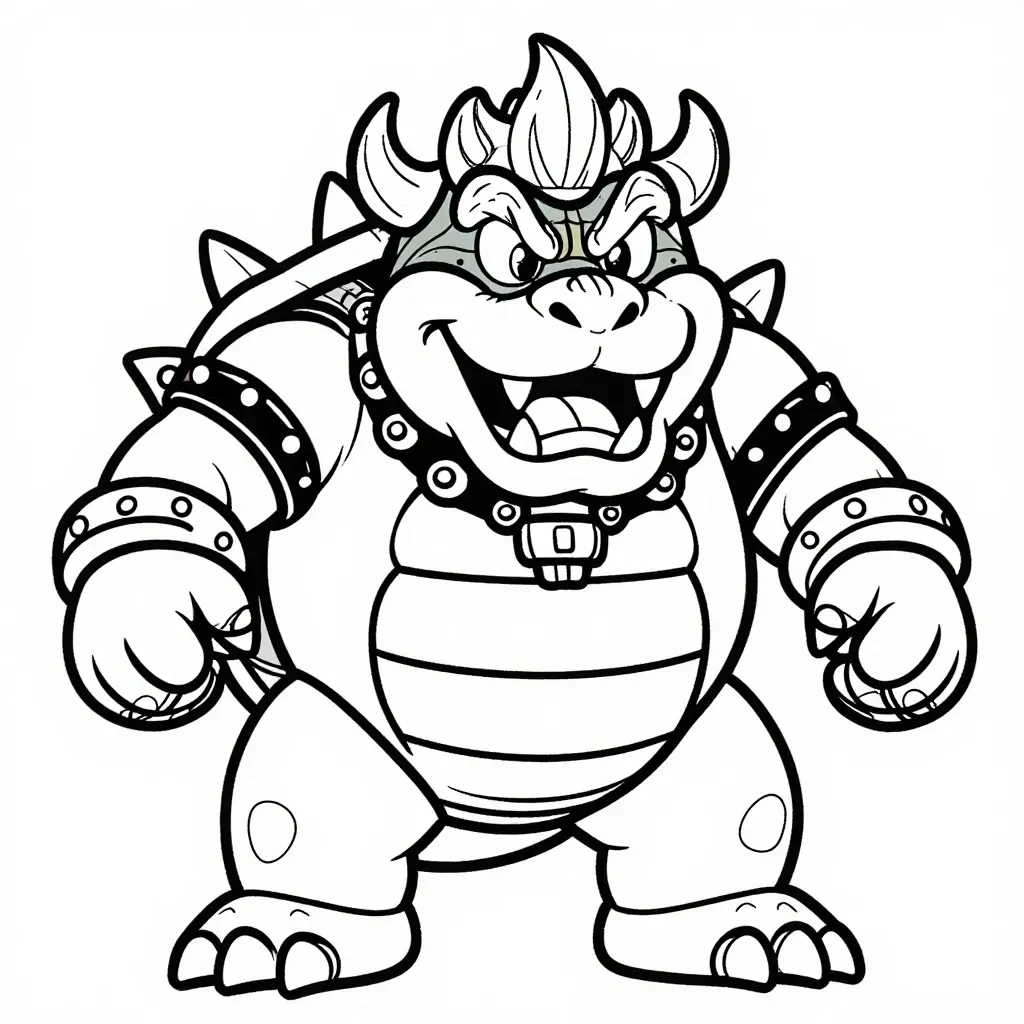 Fierce Bowser Roar Coloring Page