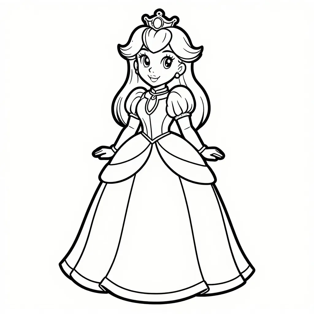 Prinzessin Peach Lächelt Ausmalbild