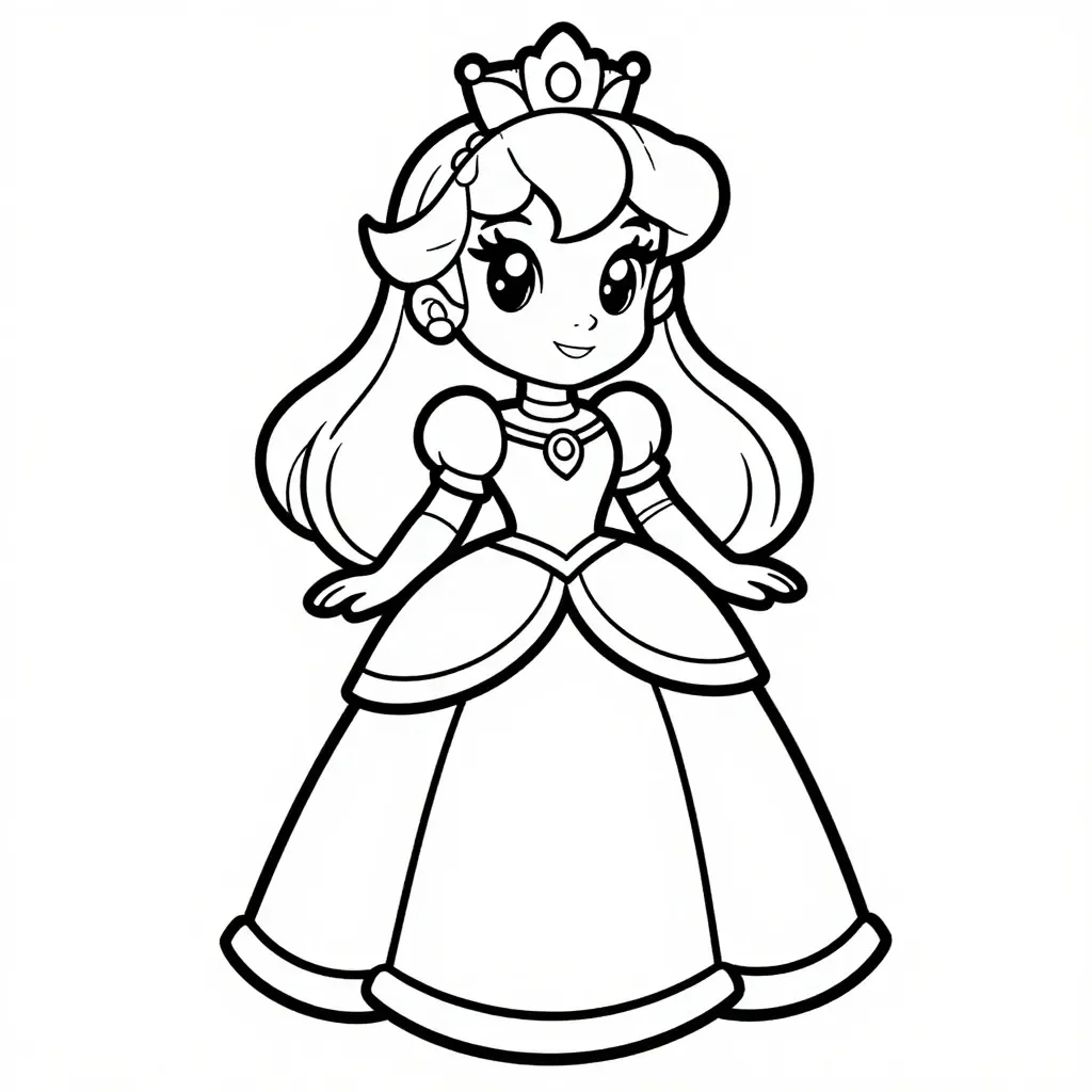 Cheerful Princess Daisy Coloring Fun!