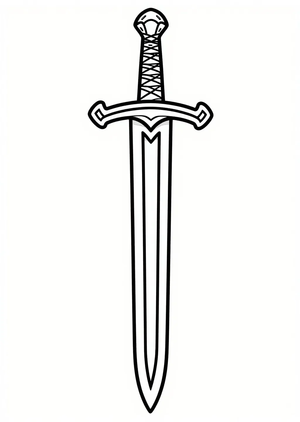 Mighty Medieval Broadsword Coloring Page