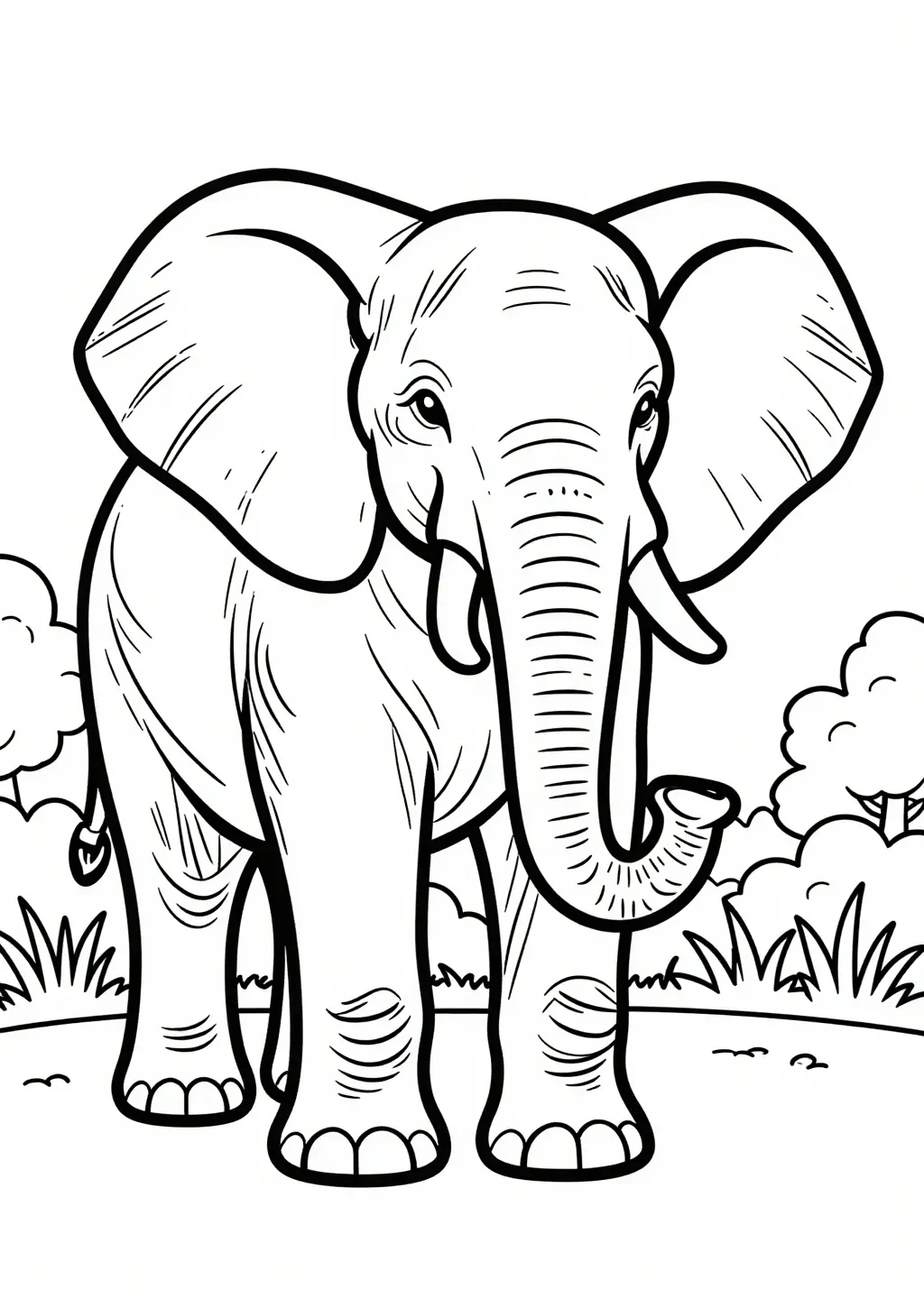 Éléphant Majestueux: Page à Colorier