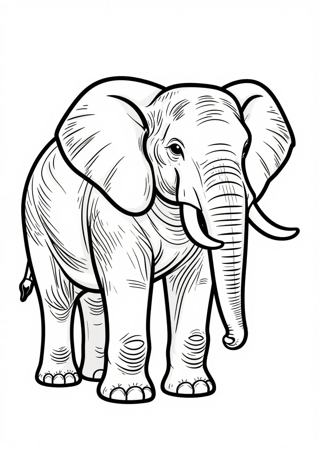 Majestic Elephant: Detailed Coloring Page