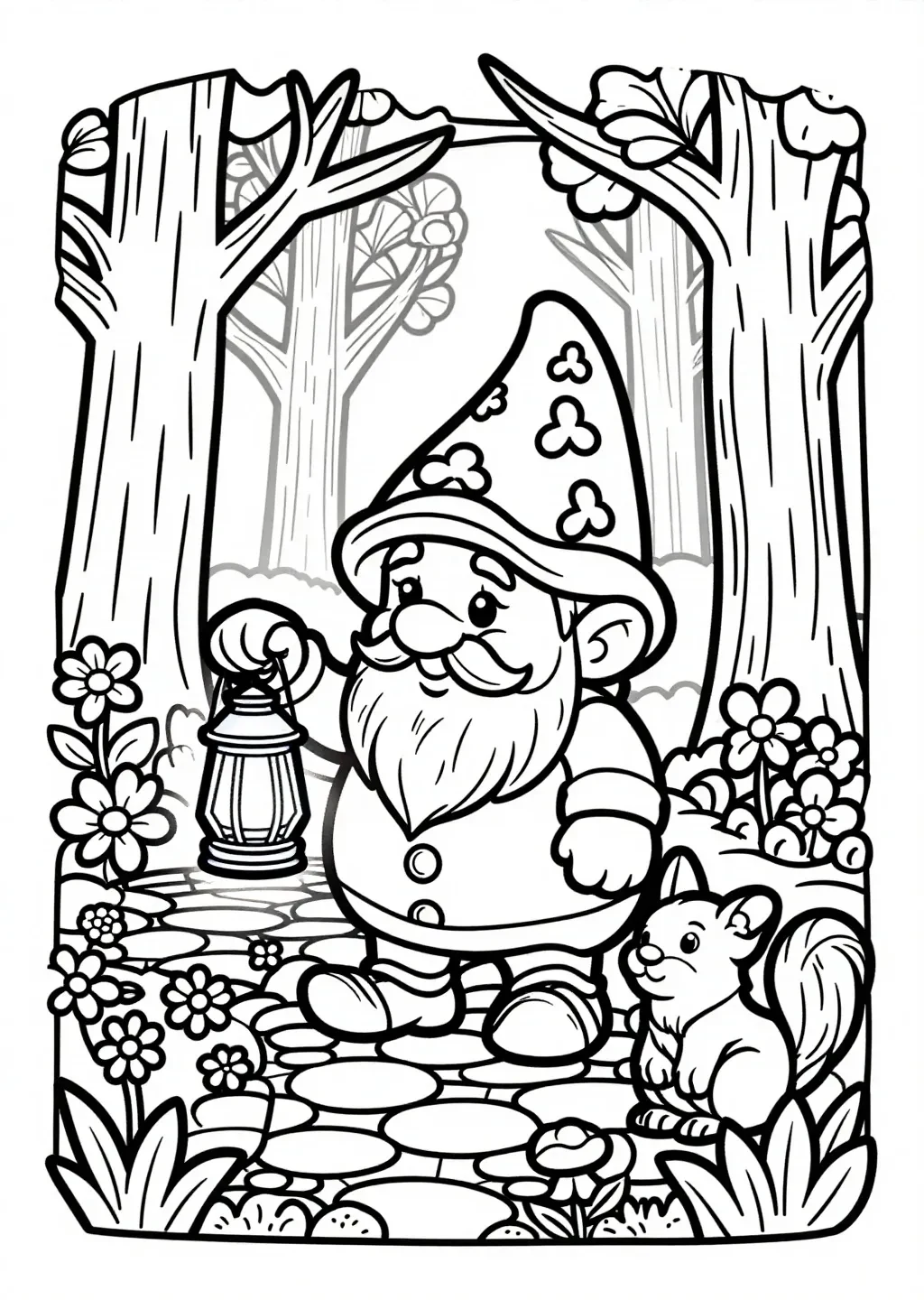 Aventure Coloriage : Gnome Enchanté & Sentier