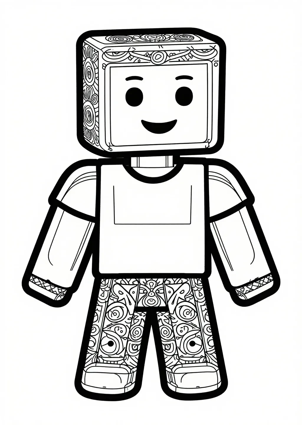 Glad Blockig Roblox Vän Målarbok