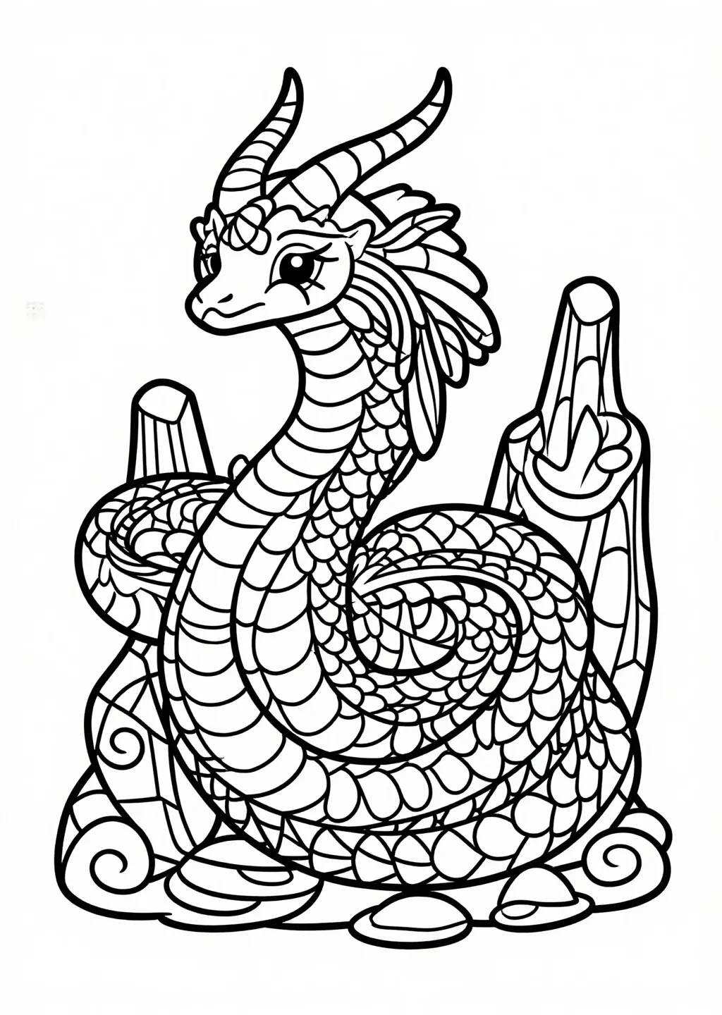 Criatura Serpentina Islandesa Mística para Colorear