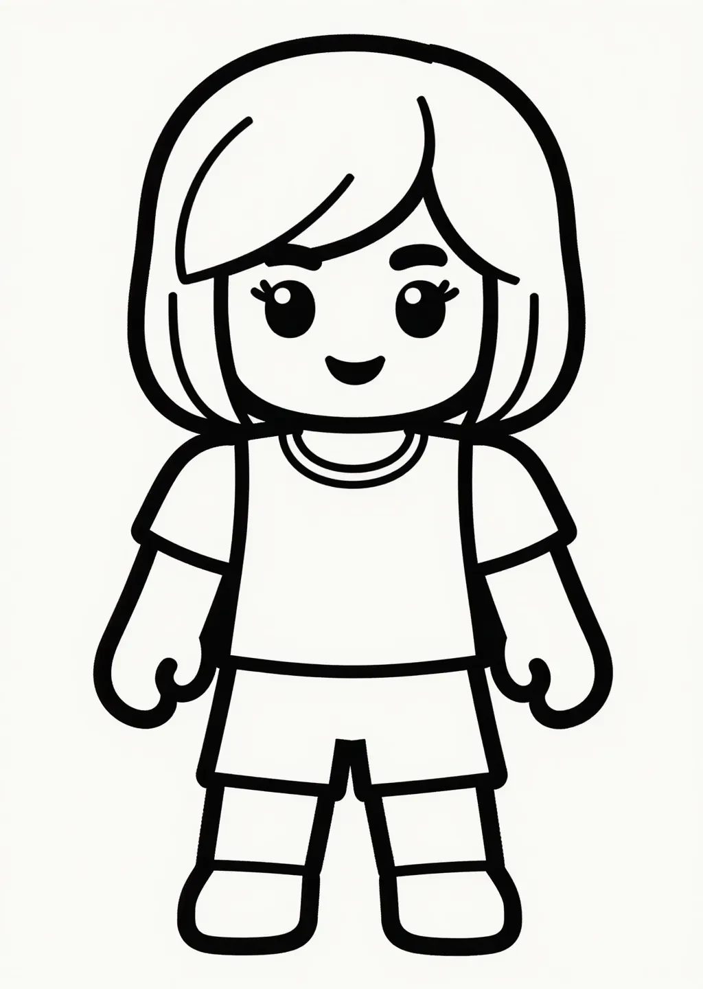 Cheerful Roblox Girl Ready for Coloring Fun