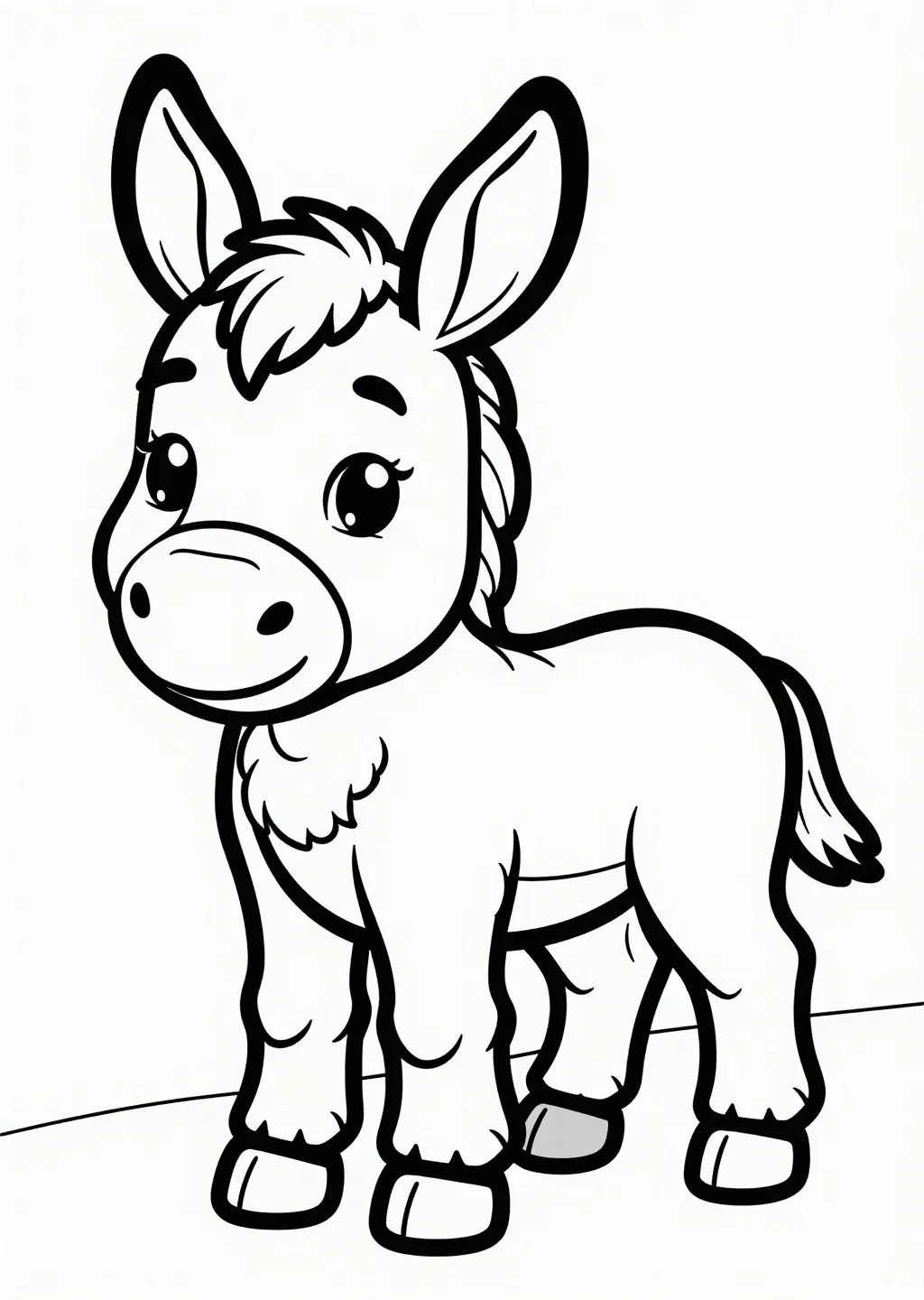 Friendly Donkey Coloring Fun