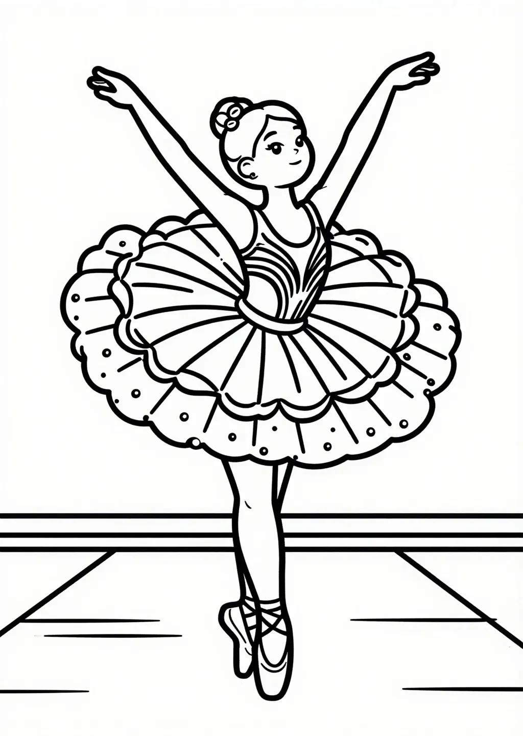 Bailarina de Café Grácil para Colorear