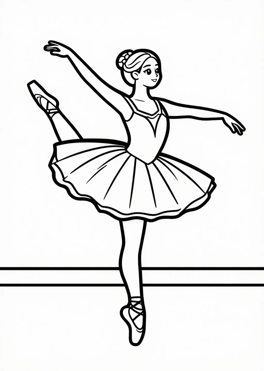 Anmutige Ballerina Arabeske Malvorlage