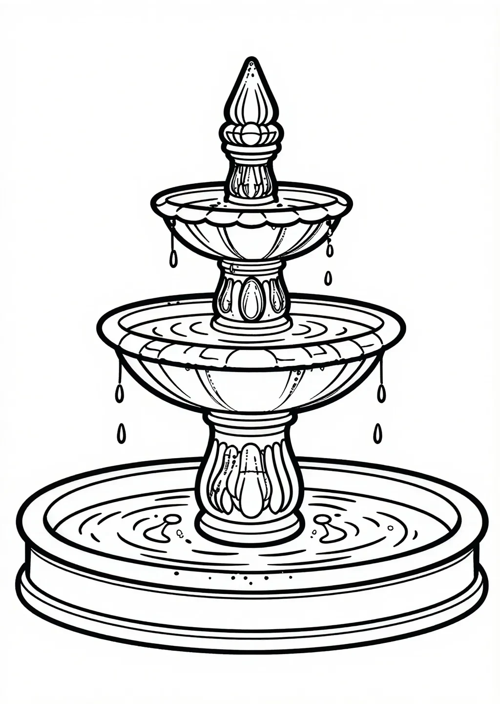 Majestätisk Kaskadfontän Målarbok