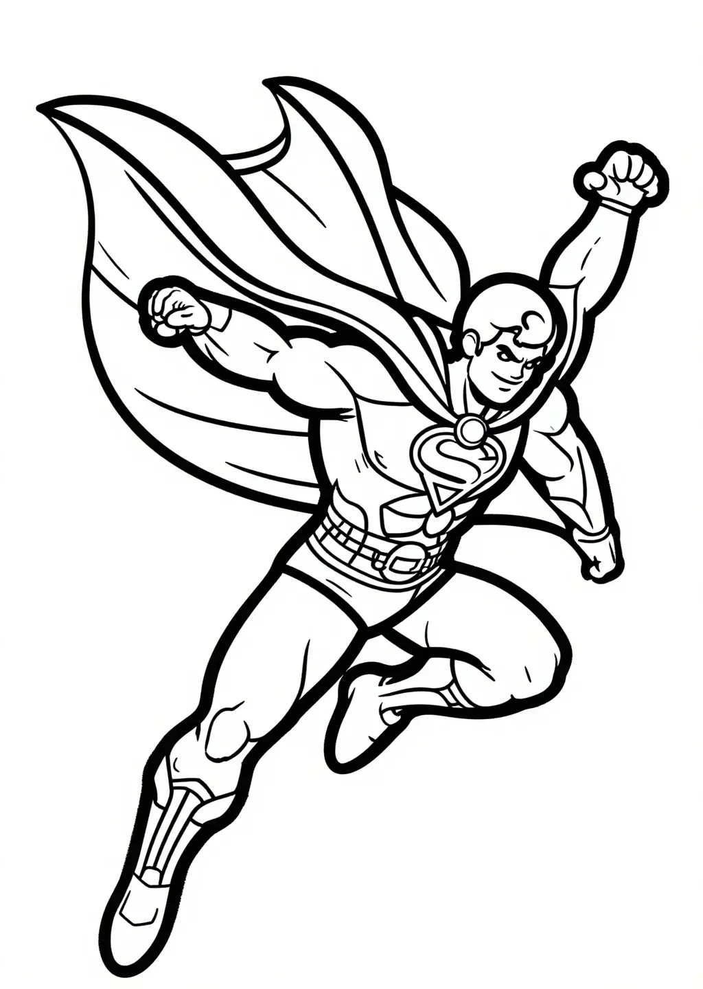 Fliegender Superheld: Action Malvorlage