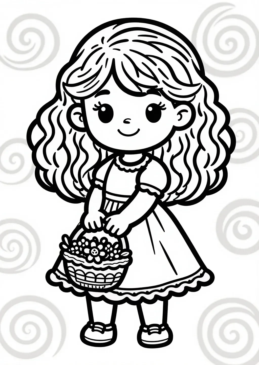 Cheerful Emelie with Wildflower Basket