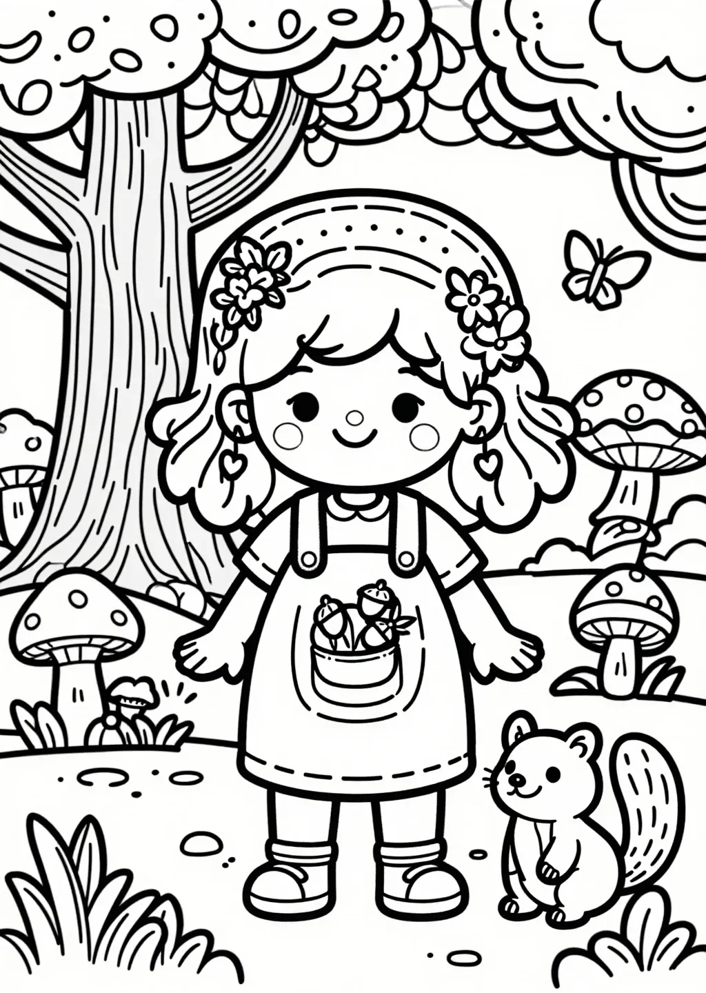 Eme & the Curious Badger: Forest Friends Coloring