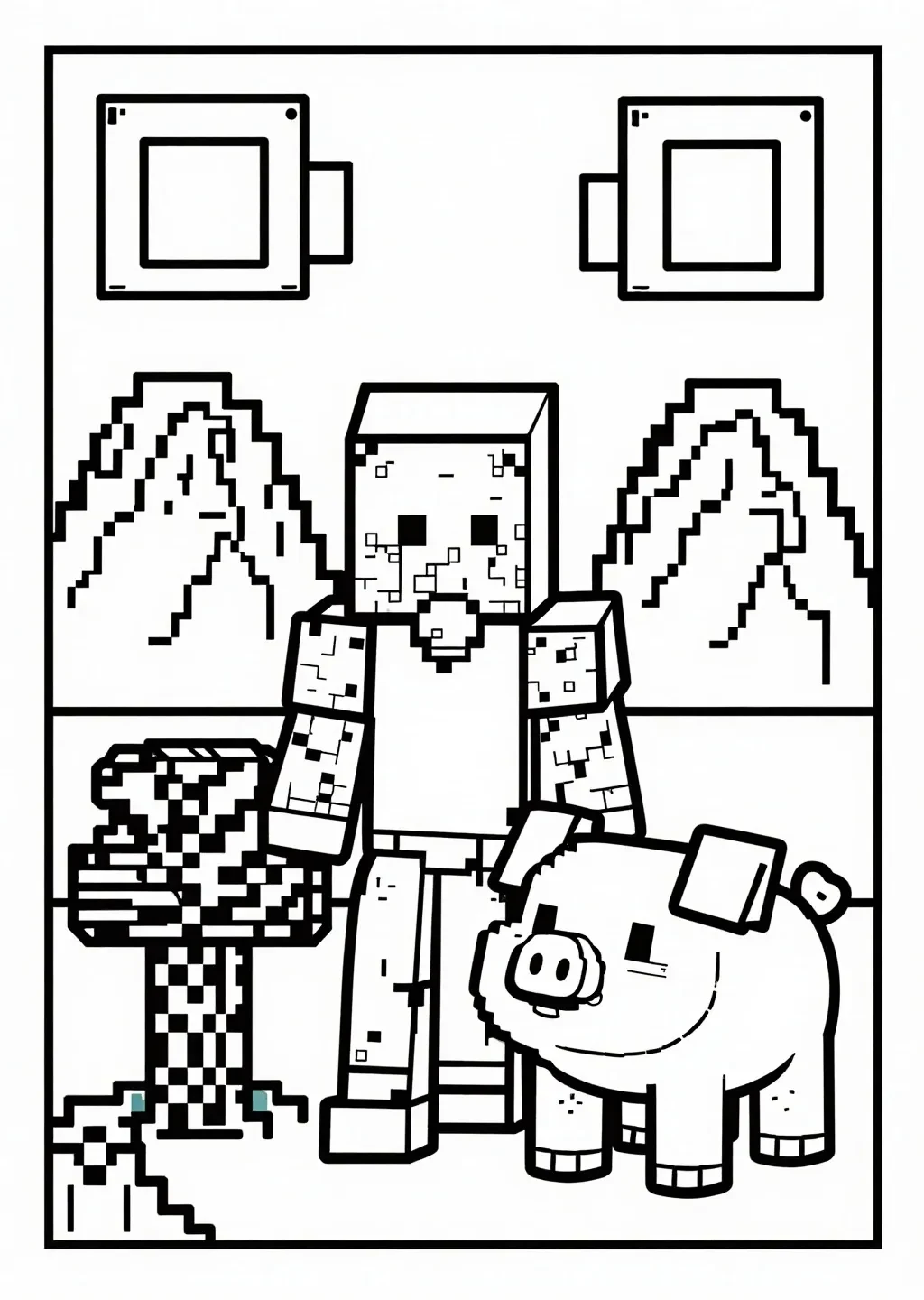 Steves & Schweins Blockige Minecraft Welt