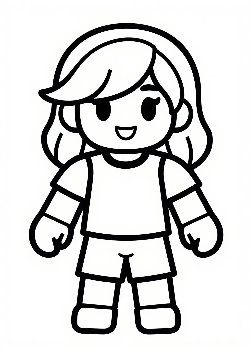¡Chica Roblox Amigable Lista para Colorear!