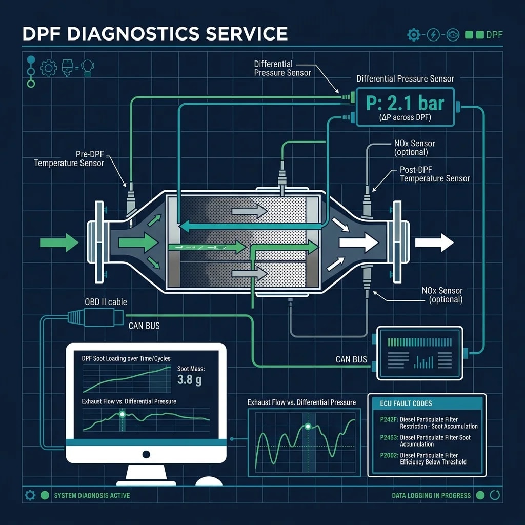 DPF Diagnostics schematic illustration