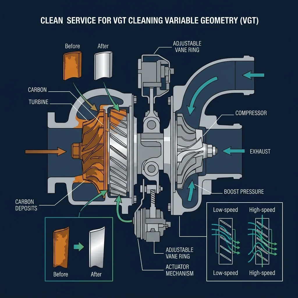 Turbocharger Cleaning schematic illustration
